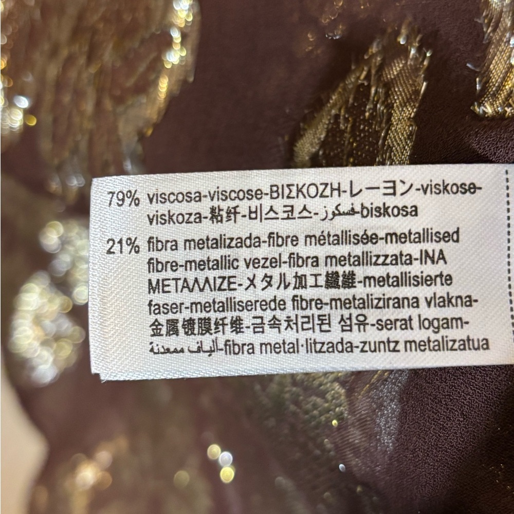 Zara ZW Collection voluminous Elegant Metallic Blouse size XL - Picture 5 of 8